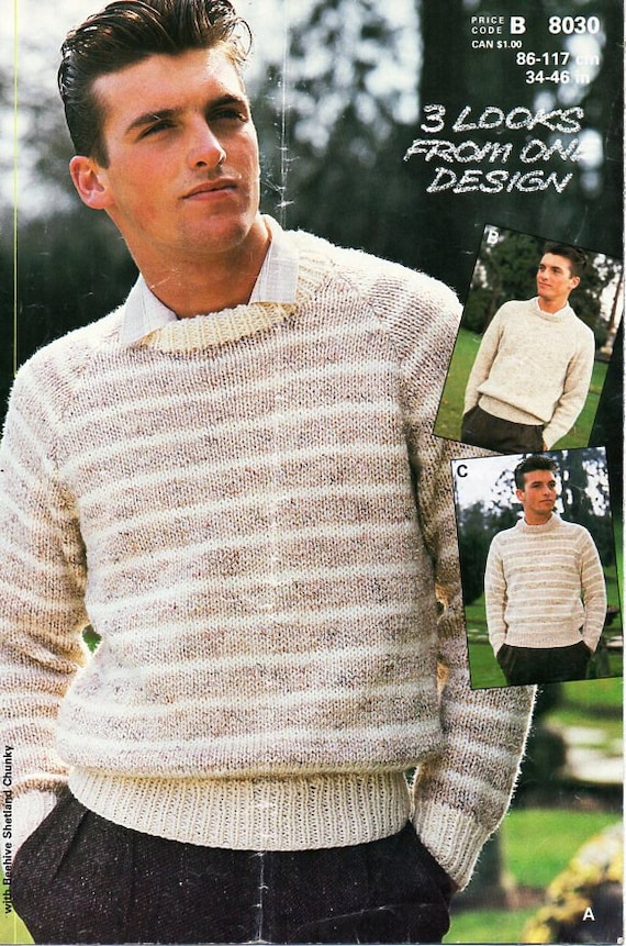 Vintage Knitting Patterns for Mens Sweaters