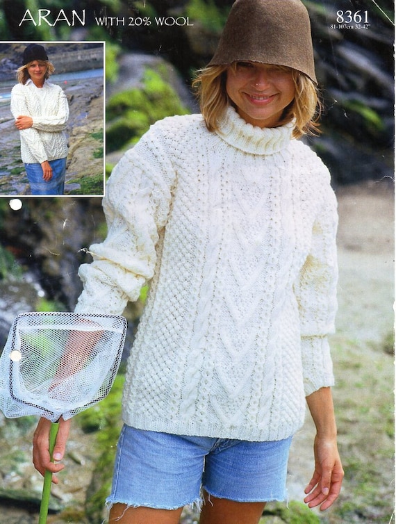 Cable Top KNITTING PATTERN Sweater Women/worsted Yarn Cable Pullover  Vintage Knit Pattern/instant PDF Download/cable Sweater Pattern -   Denmark