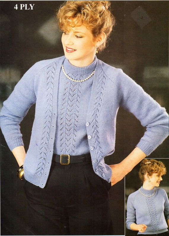 Buy Ladies Knitting Pattern, 4 Ply Cotton Lace Cardigan Knitting Pattern  Size 32-42in 81-107cm Online in India 