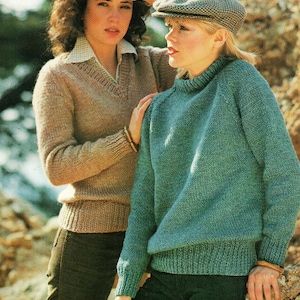 Ladies Chunky Sweaters Knitting Pattern 
