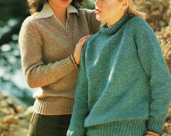 Womens Chunky Sweater Knitting Pattern ( PDF Download)