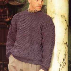 Mens Sweater Knitting Pattern Pdf Mens 