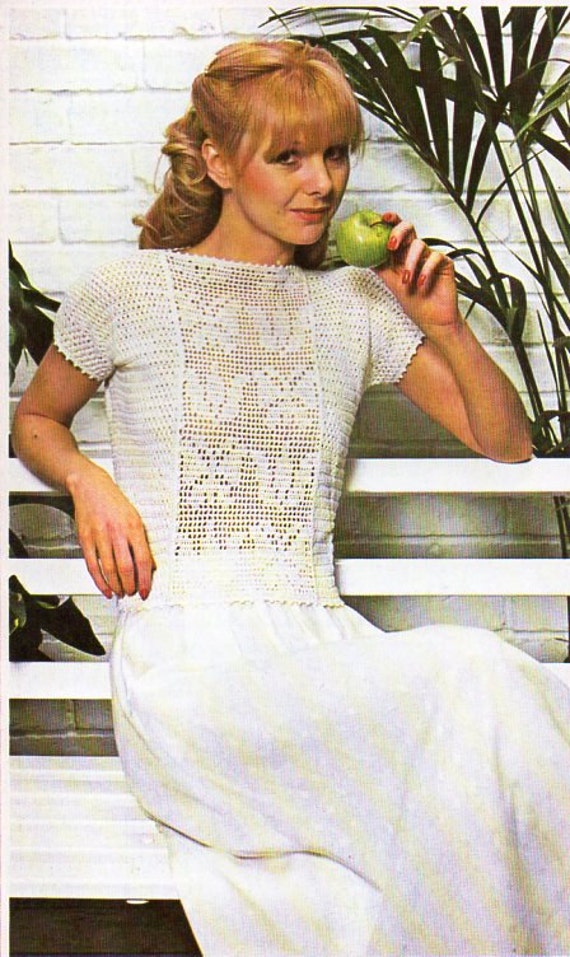 womens filet crochet top crochet pattern pdf ladies crochet blouse crochet  sweater 83-92cm cotton 3ply light fingering pdf Instant Download