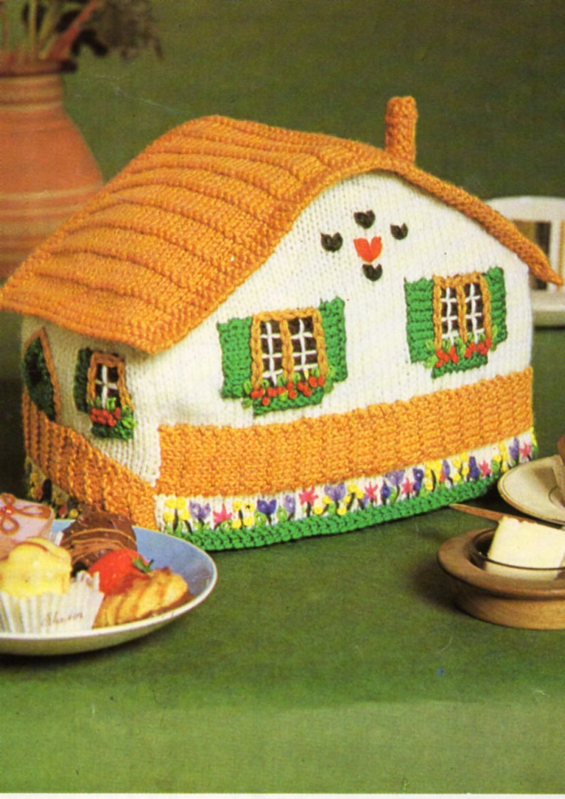 Vintage Cottage Tea Cosy Cozy Knitting Pattern PDF Swiss | Etsy UK