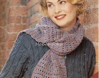 Womens Scarf knitting Pattern PDF Ladies lacy Scarf  DK light worsted 8ply Ladies Knitting Pattern PDF instant download