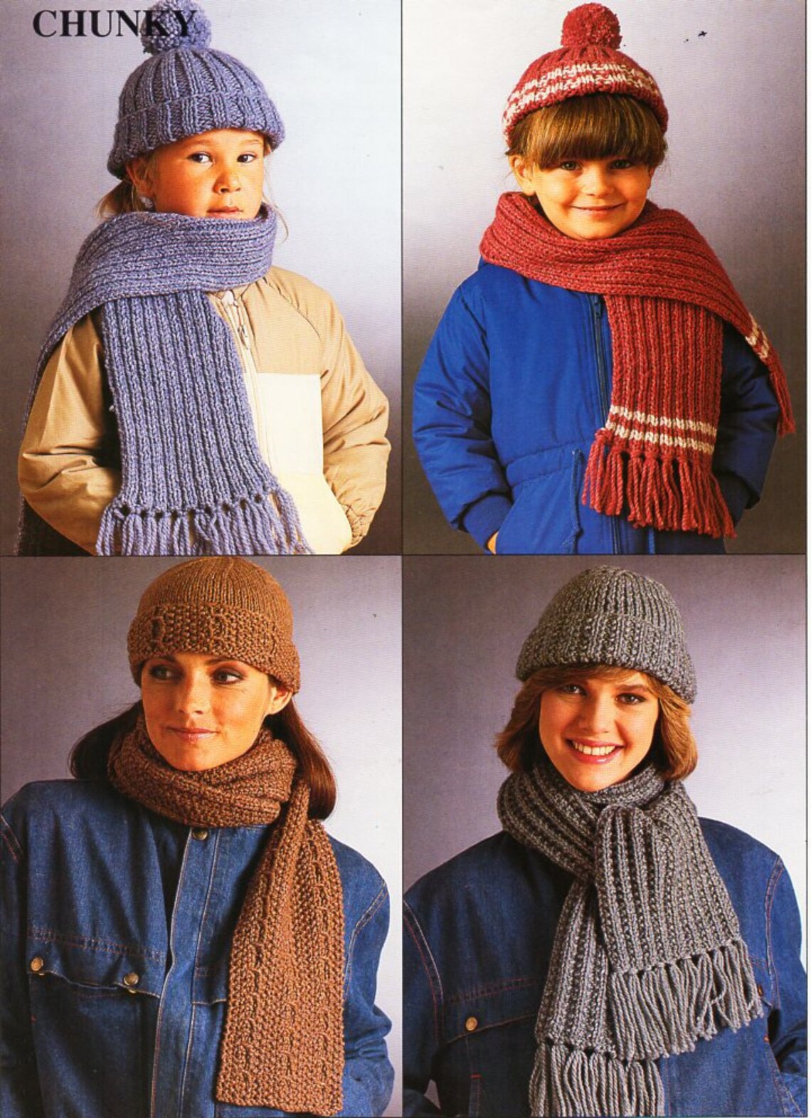 Womens Hat and Scarf Set Knitting Pattern Pdf Childrens Ladies Etsy UK