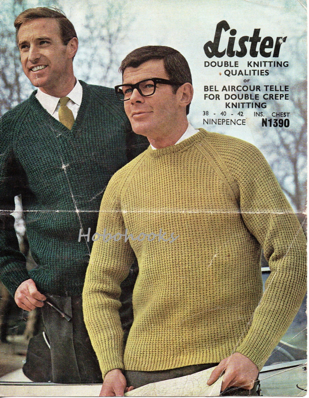 Vintage Mens Rib Sweater Knitting Pattern Pdf Crew Neck V Neck - Etsy UK