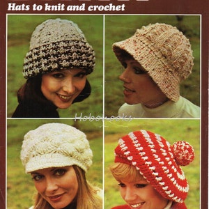 womens hats crochet pattern womens hats knitting pattern retro hats chunky beret newsboy caps womens knitting patterns pdf instant download