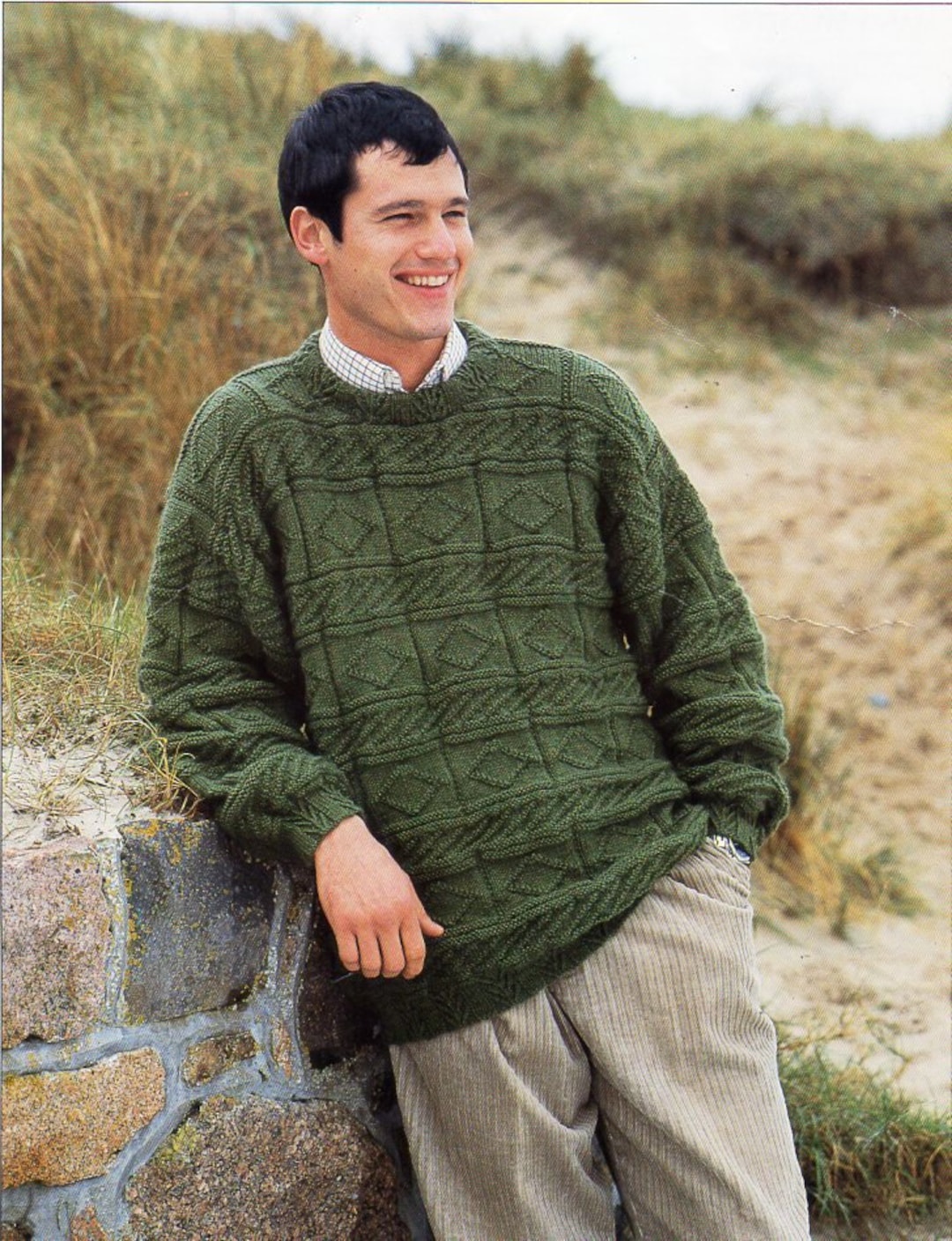 Mens Sweater Knitting Pattern Pdf Mens Jumper Patterned Textured 32-44 ...