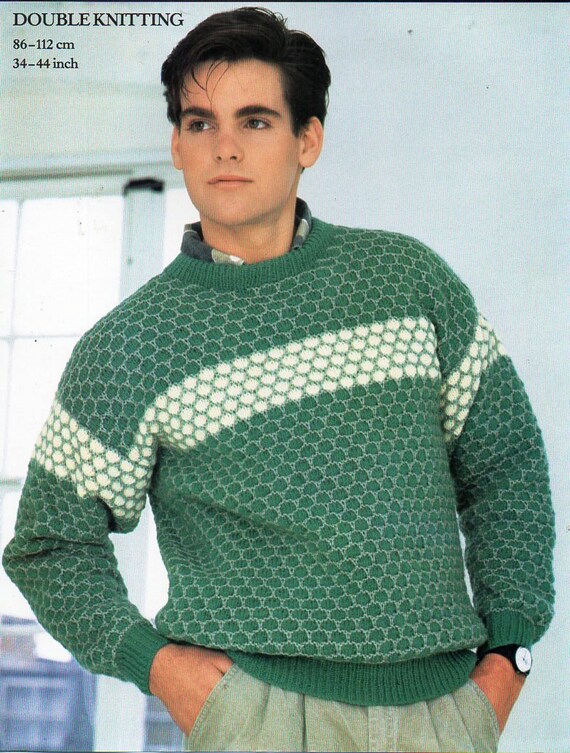 Mens Sweater Knitting Pattern PDF DK 