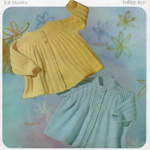 vintage baby matinee jacket knitting pattern pdf matinee coat baby cardigan 19&quot; 3ply sock baby knitting pattern pdf instant download