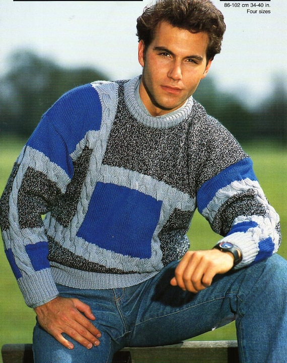 patchwork jumper mens