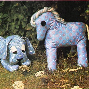 vintage sewing pattern pdf dog pony graph pattern plush toy puppy horse 40cm pdf instant download