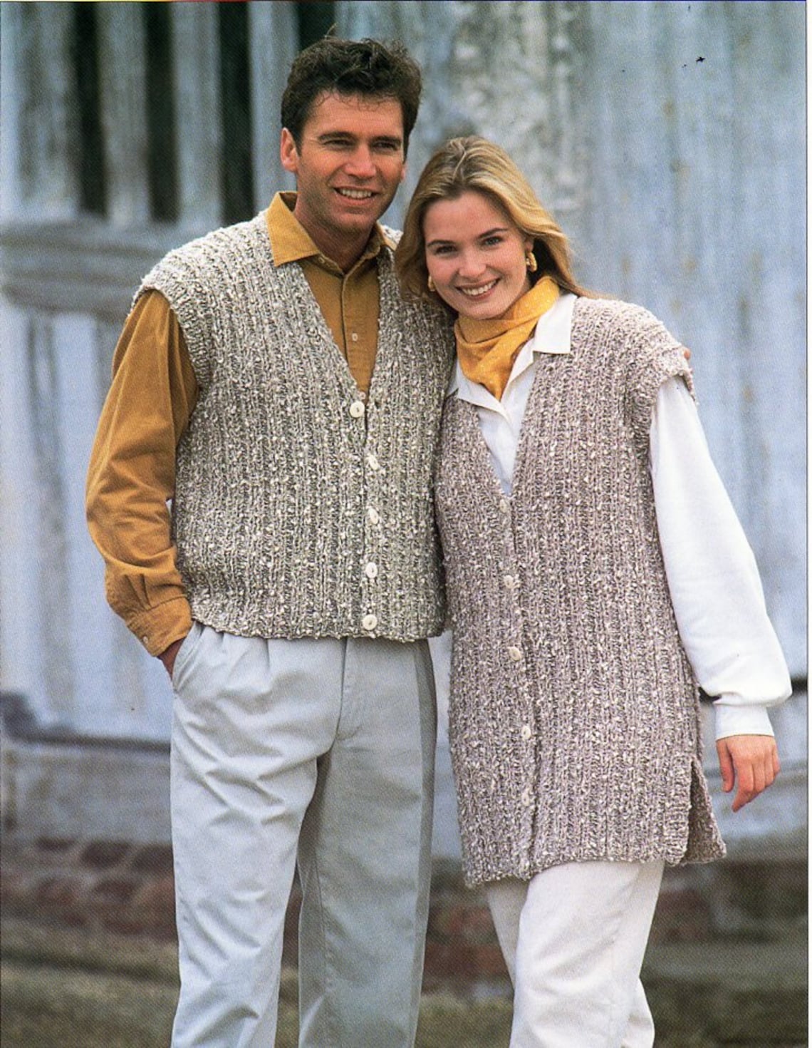 Womens Mens Waistcoat Knitting Pattern Pdf Ladies Chunky Rib Etsy Canada