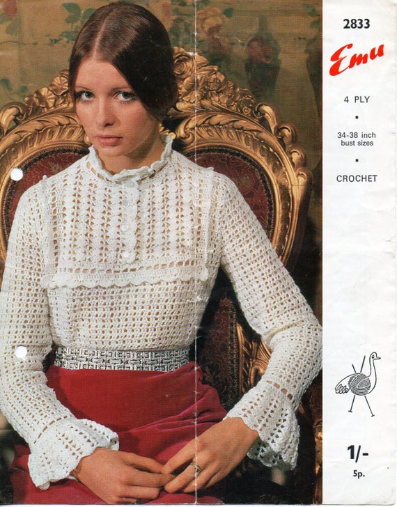 Womens crochet dress long and short lengths vintage crochet pattern pdf  INSTANT download 1970s pattern only