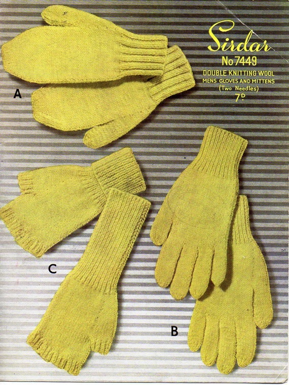 mens gloves knitting pattern