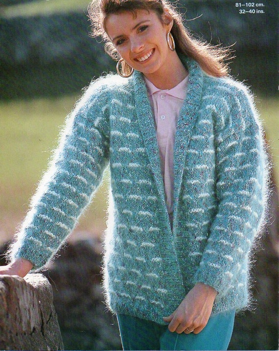 Chunky Cardigan Mohair Cardigan Knitting Pattern Free Womens - Main Image