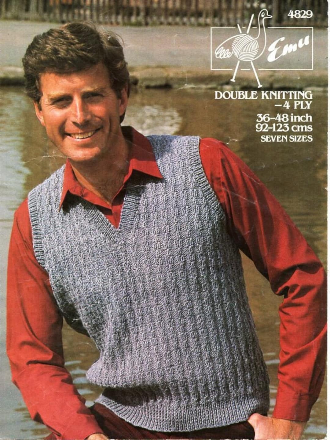 Vintage Mens Slipover Knitting Pattern Pdf Mens Pullover V Neck 36-48 ...