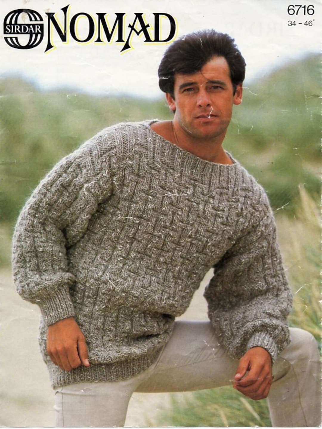 Mens Sweater Knitting Pattern Pdf Mens Slash Neck Loose Fit Jumper ...