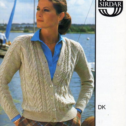 Ladies Aran Cable Coat Knitting Pattern. PDF Instant Download - Etsy