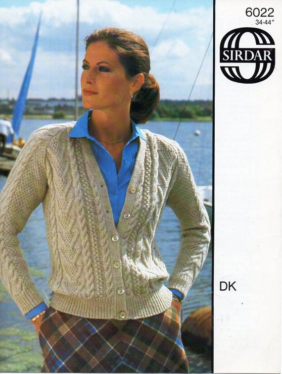 Vintage Womens Aran Cardigan Knitting Pattern Pdf Ladies Cable Jacket 34 44 Dk Light Worsted 8 Ply Pdf Instant Download Vintage Womens Aran Cardigan Knitting Pattern Pdf Ladies Cable Jacket 34 44 Dk Light Worsted 8 Ply Pdf Instant Download