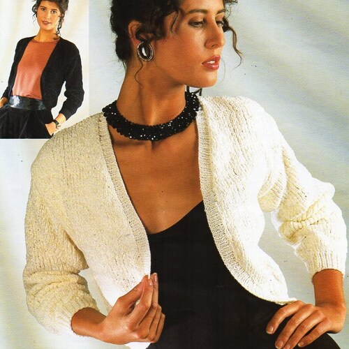 Womens Bolero Shrug Knitting Pattern PDF Ladies Shrugs Lacy Etsy