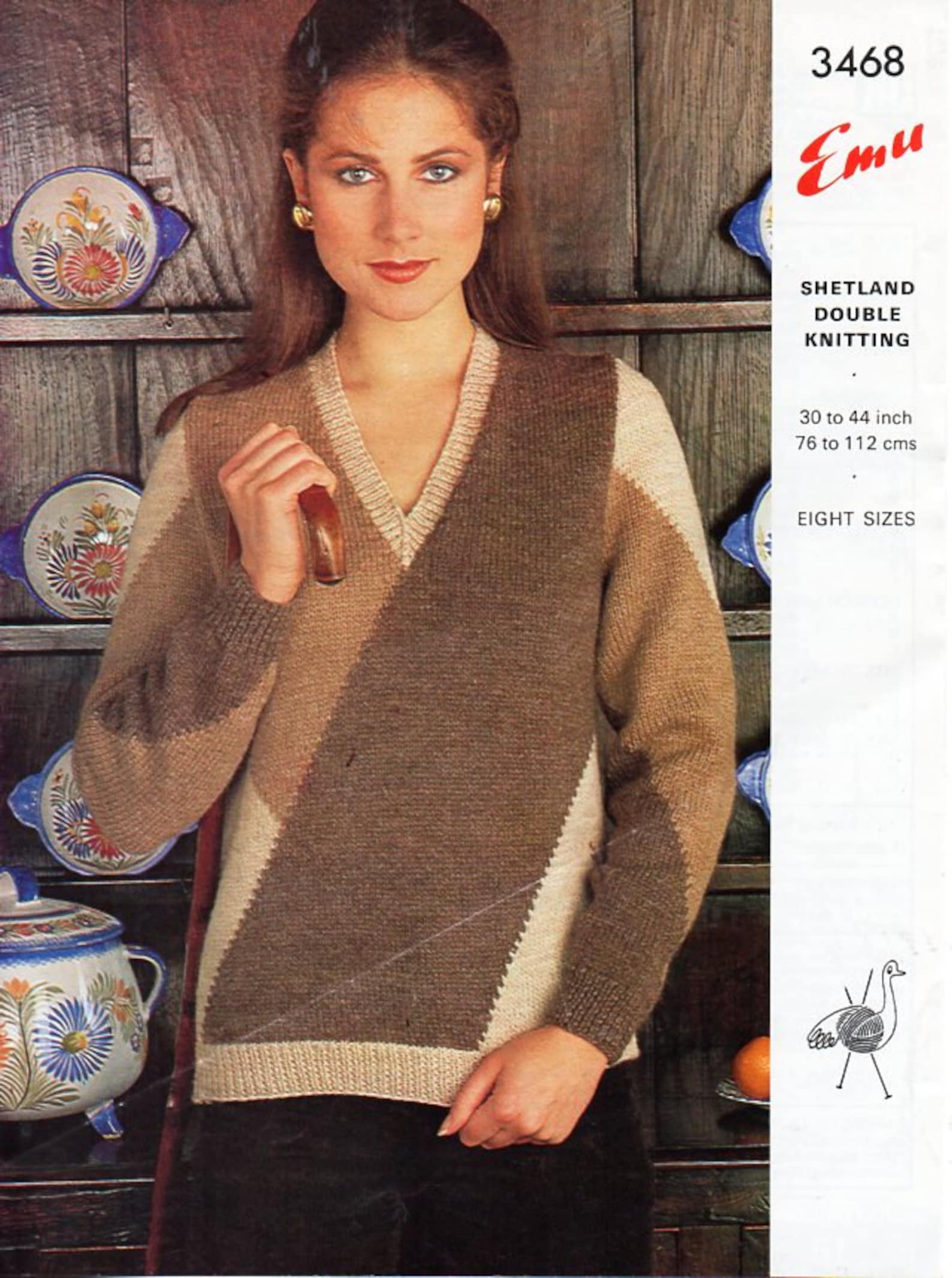 Vintage Womens Patchwork Sweater Knitting Pattern Pdf DK - Etsy UK