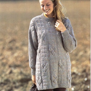 Womens Long Sweater Knitting Pattern Pdf Patchwork Tunic - Etsy