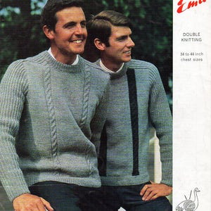 Mens Sweater Knitting Pattern Pdf DK Mens Saddle Shoulder - Etsy