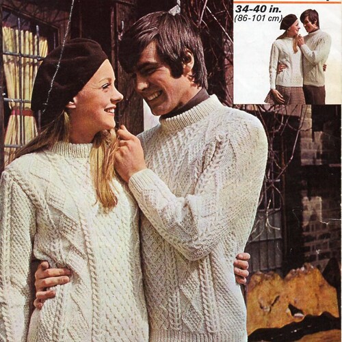 Womens Mens Guernsey Sweater Knitting Pattern Pdf Ladies Cable - Etsy