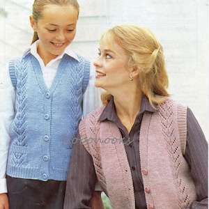 Womens Knitting Patterns Ladies Waistcoat Girls Waistcoat Womens Waistcoat Lacy 26-40 inch DK Ladies Knitting Patterns PDF instant download