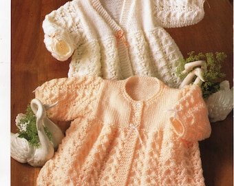 Baby Matinee Jacket Knitting Pattern, Lacy Cardigan (PDF Download)