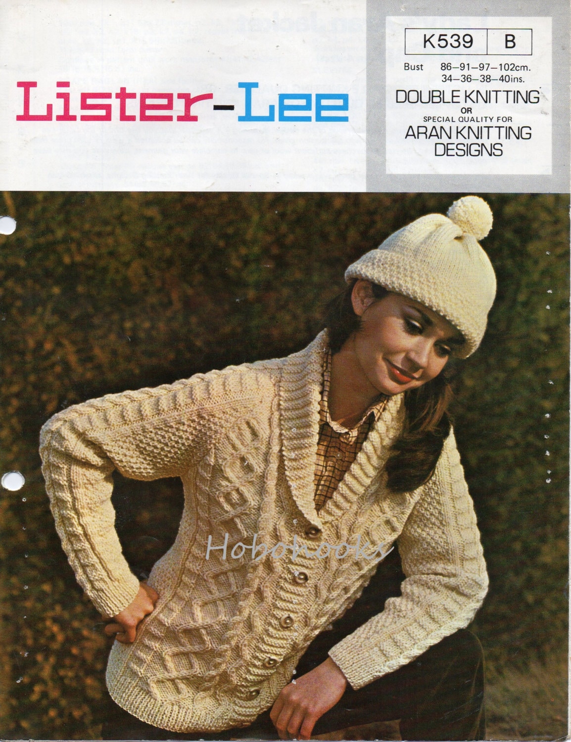 Vintage Womens Aran Shawl Collar 
