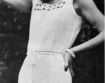 Vintage Crochet Dress Pattern, Ladies Summer Cotton (PDF Digital Download)