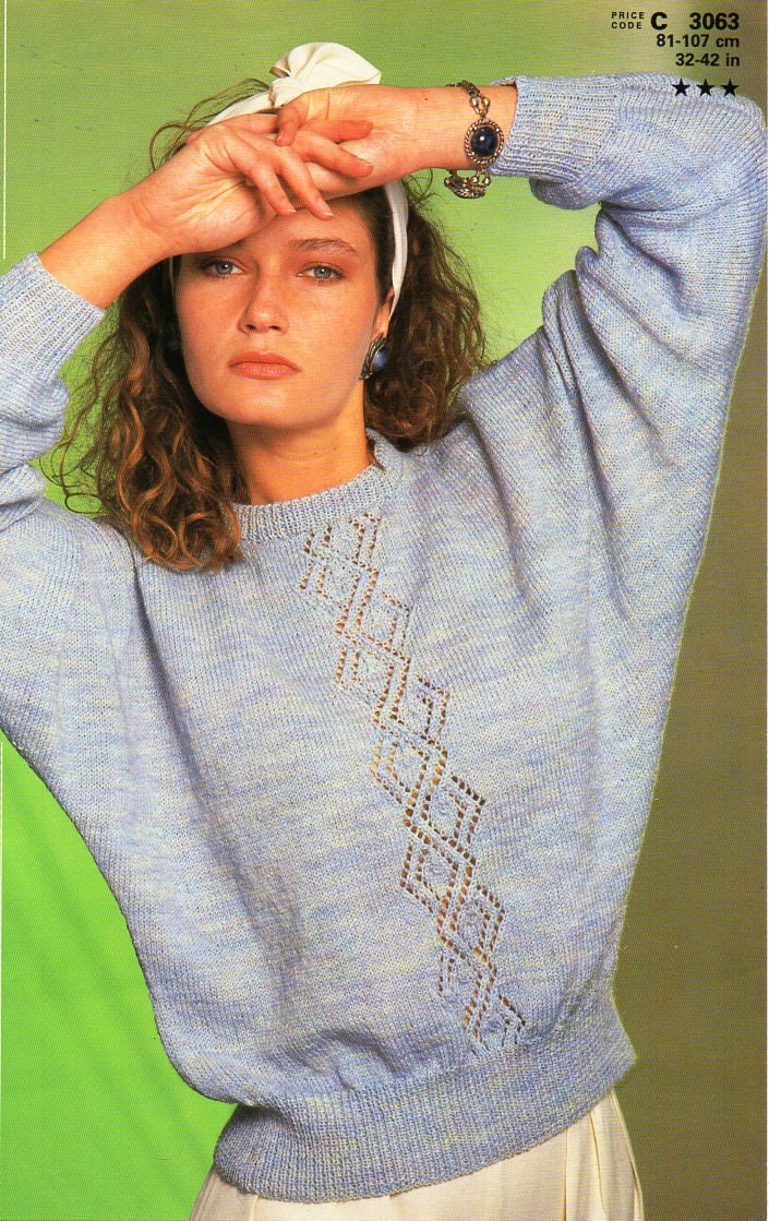 Womens 4ply Dolman Sweater Knitting 