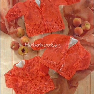 baby childrens cardigan knitting pattern pdf girls lacy cardigan jacket 16-26&quot; DK light worsted 8ply PDF Instant Download