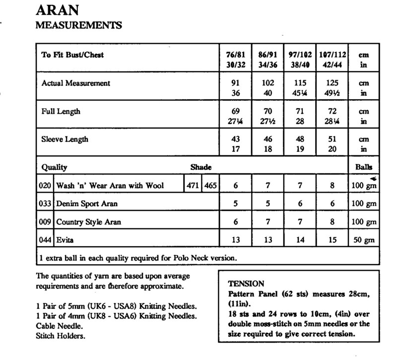 Womens Mens Aran Sweater Knitting Patterns Pdf Ladies Cable Jumper ...