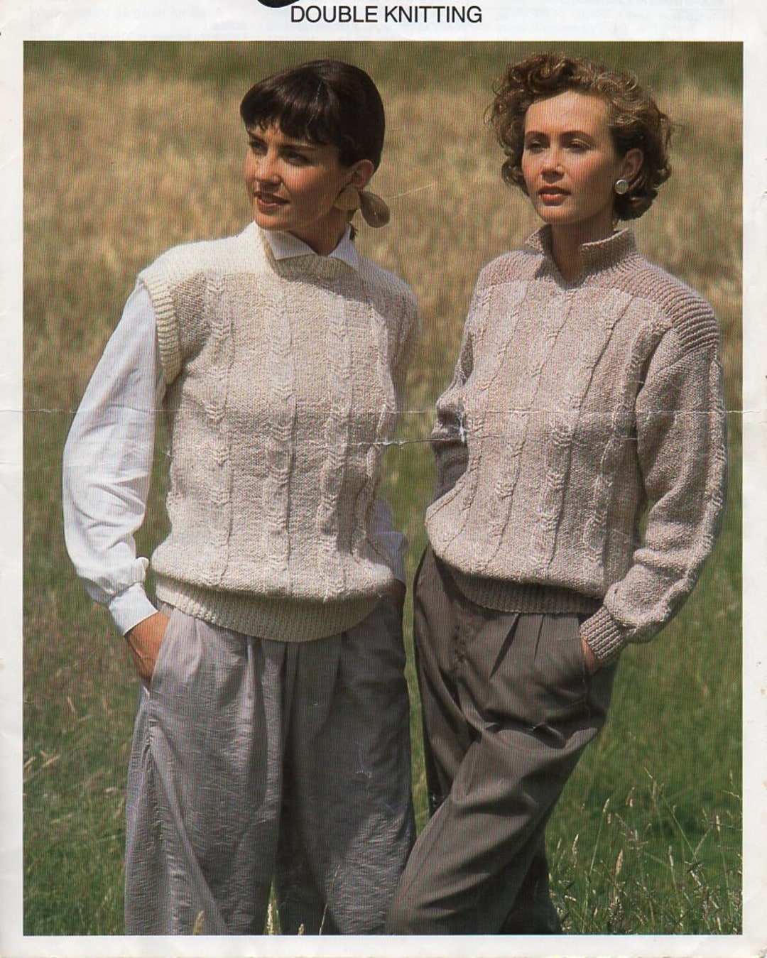 Womens Sweater Tank Top KNITTING PATTERN Pdf Ladies Collar Etsy