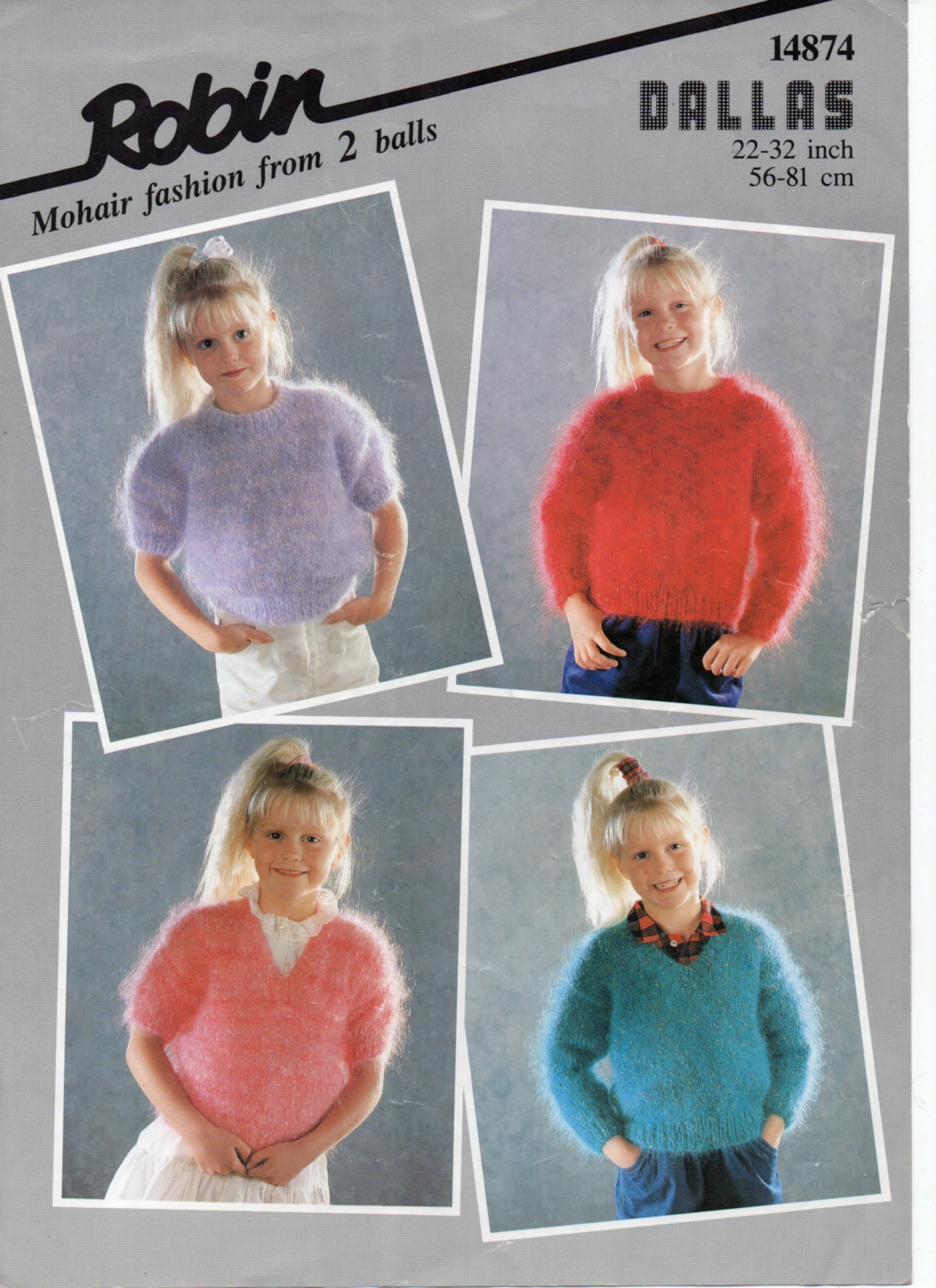 Childrens Mohair Jumper Knitting Pattern PDF Girls Mohair Sweater 22-32 ...