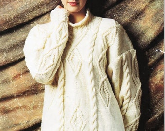 Vintage Cable Knit Sweater Pattern: Aran Jumper (PDF Download)