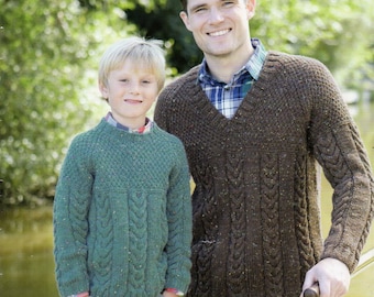 Mens Cable Knit Sweater Pattern, Aran Jumper (PDF Download)