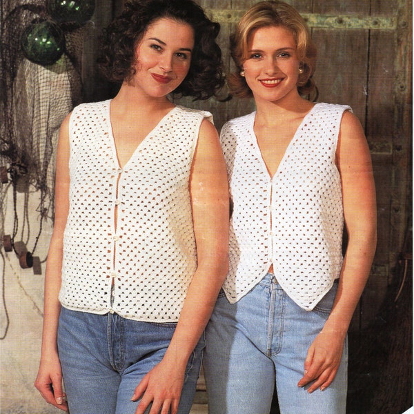 womens crochet waistcoat crochet pattern pdf ladies crochet vest 28-42inch DK light worsted 8ply pdf Instant Download
