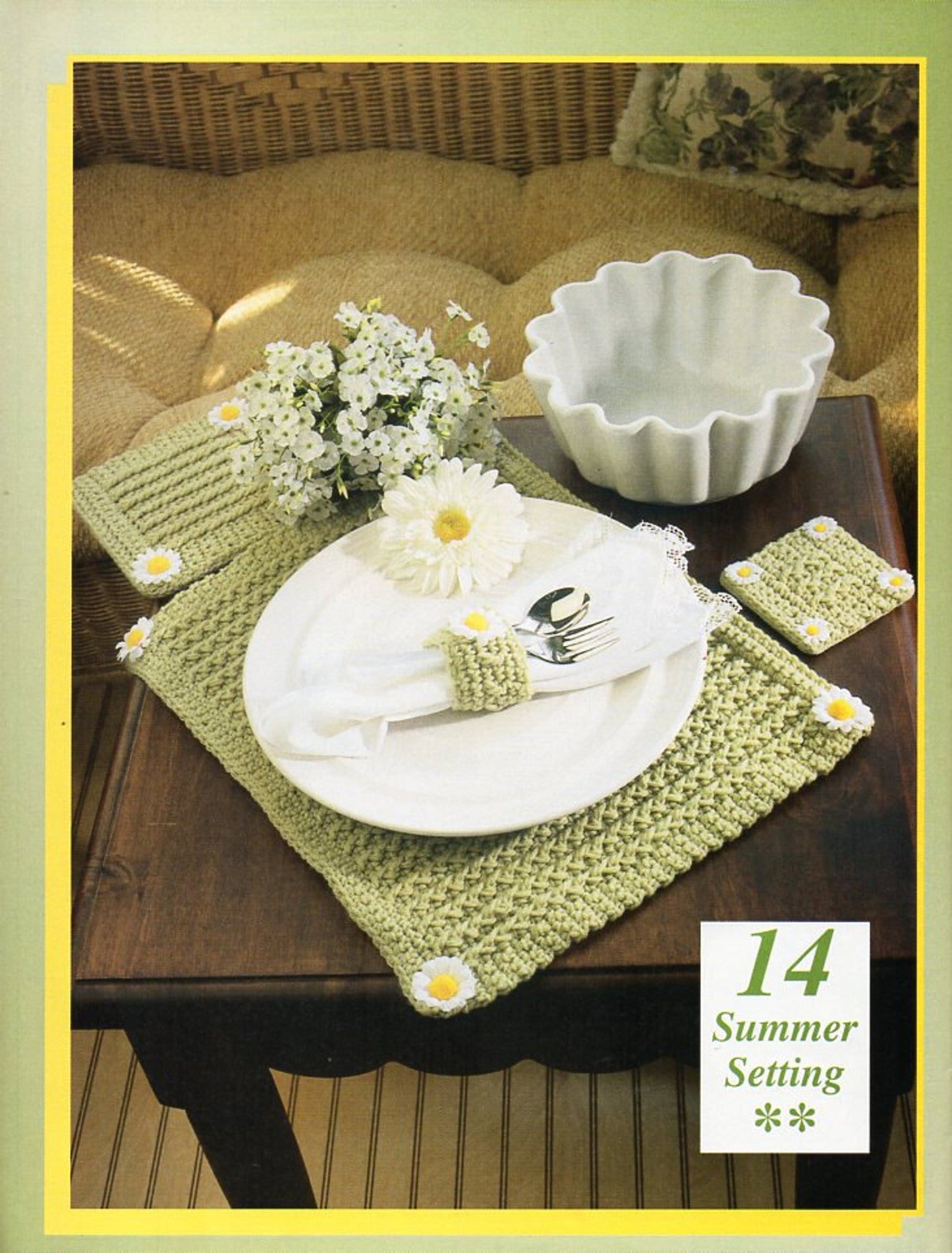 Crochet Place Mats Napkin Ring Crochet Pattern PDF Square Etsy UK