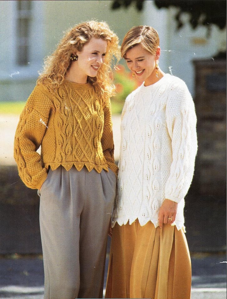 Free aran knitting patterns ladies jumpers sale