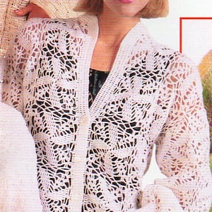 womens crochet cardigan crochet pattern pdf ladies crochet jacket crochet motif  30-36&quot; 4ply fingering pdf instant download