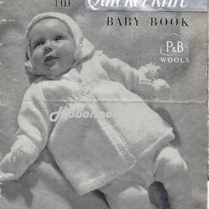Baby Knitting Patterns Quickerknit Baby Book baby sets baby cardigans baby matinee coats 8 Patterns 18 to 20 inches QK  PDF Instant Download