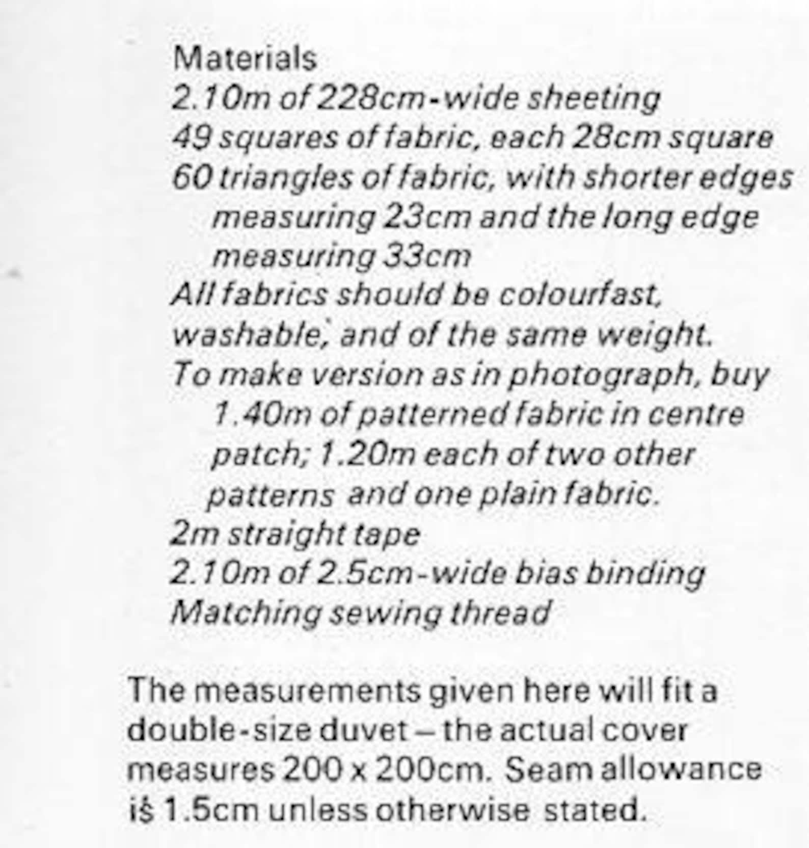 Patchwork Duvet Cover Sewing Pattern Pdf Instructions How to Etsy UK