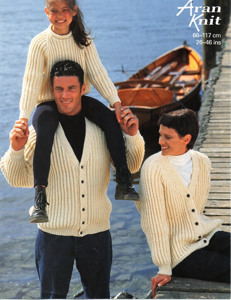 Ribbed Cardigan Sweater Knitting Pattern Pdf Womens Mens - Etsy UK