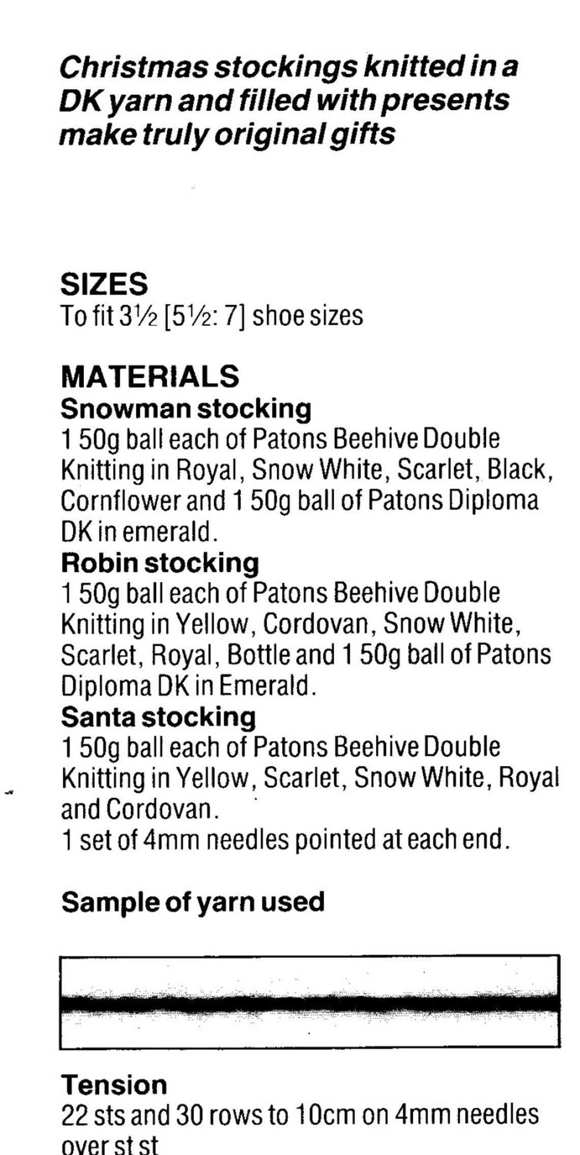 Christmas Stocking Knitting Pattern Pdf 3 Styles With Charts DK Light ...