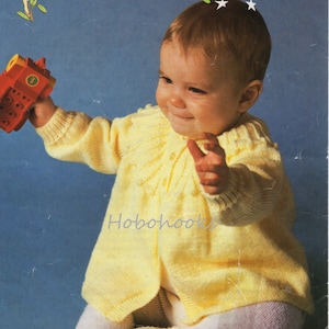 Baby Knitting Pattern pdf Baby Cardigan Matinee Coat Matinee Jacket 18-22 inch 4ply fingering PDF instant download